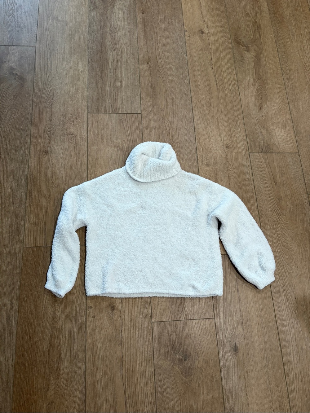Medium SO Cozy White Turtleneck Sherpa Pullover Sweater